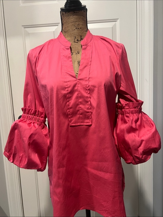 Chico's Tops - Chicos Sz 0.5 Women's Pink Flounce Style Sleeve Top Dramatic Ruffle Artsy